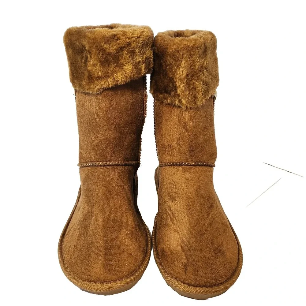 Eskis Winter Boots Womens‎ Size 8 Brown Faux Fur Lined Snow Boot Ladies Footwear
